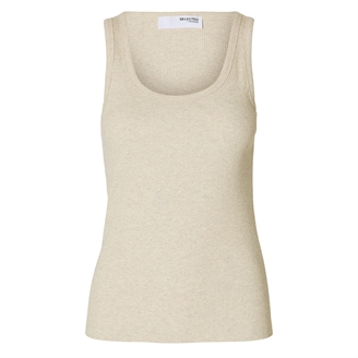 Selected Femme SlfAnna U-Neck Tank Top Oatmeal